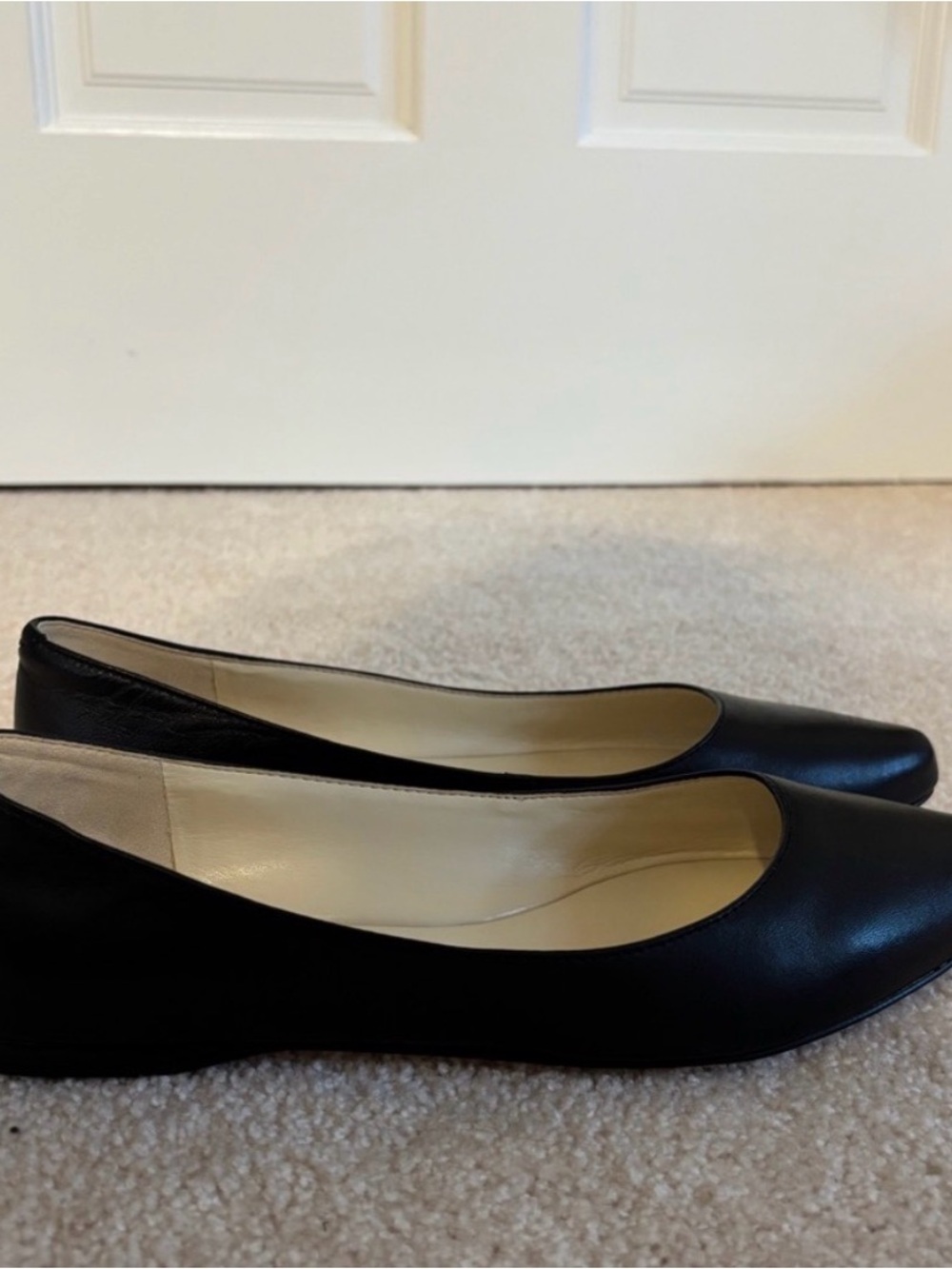 Nine West Black Leather Women's Ballet Flats
